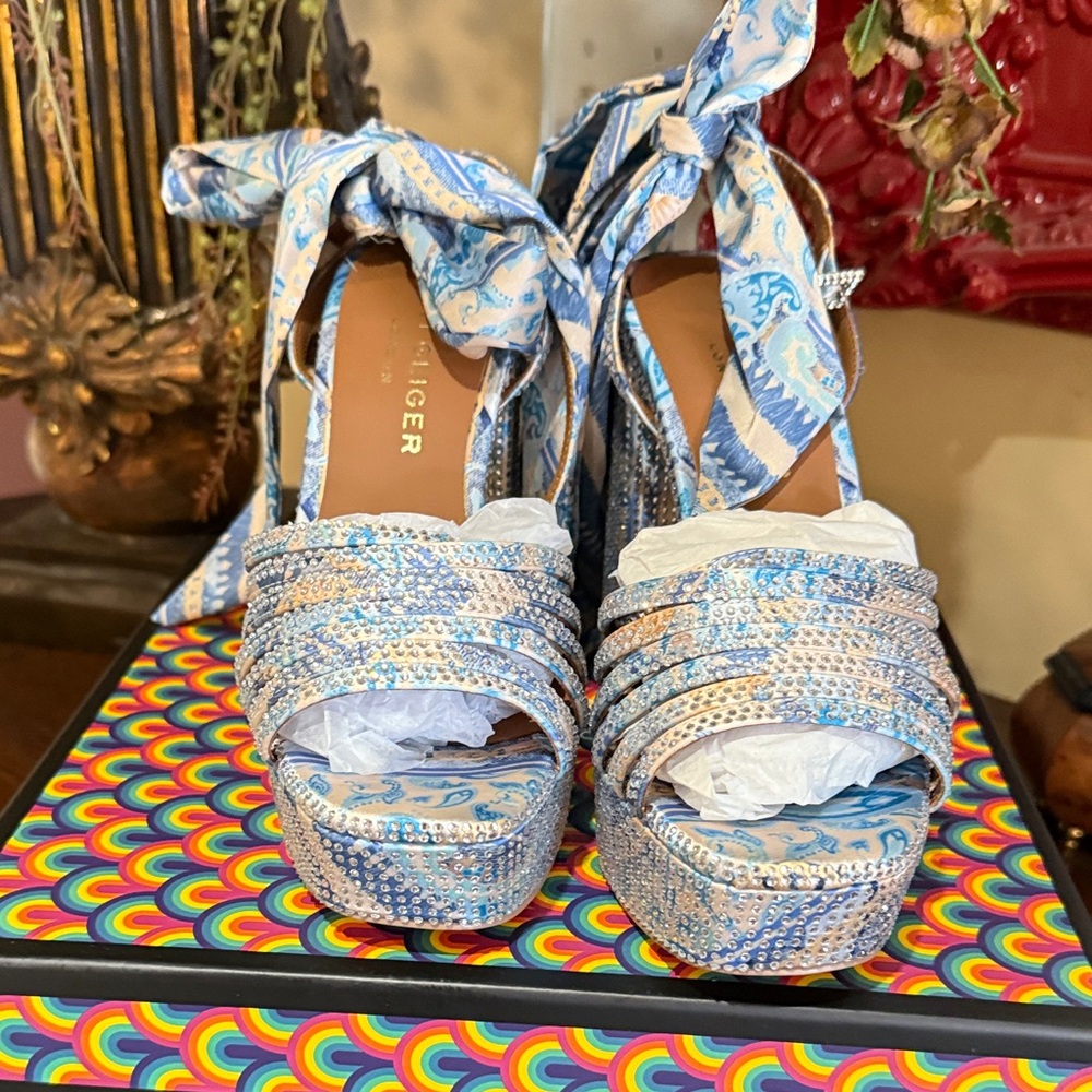 Kurt Geiger Pierra tie platform sandal new size 7